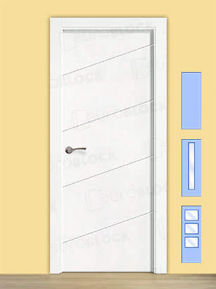 Puerta exterior con 4 lineas verticales fresadas - Puertas Interiores
