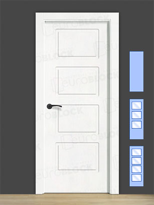 Puertas Lacadas Blancas de Interiores Mod. 4 Rayas